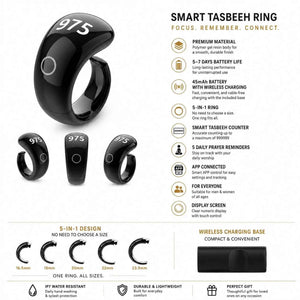 Ceramic Zikr Ring SQ976 | Smart Tasbeeh Counter Ring with APP