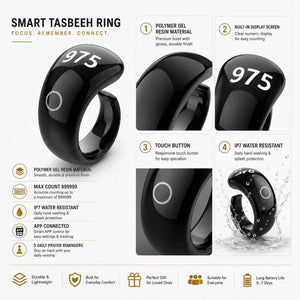 Ceramic Zikr Ring SQ976 | Smart Tasbeeh Counter Ring with APP