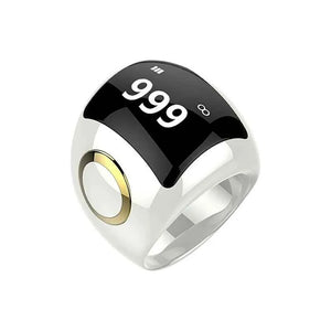 Ceramic Tasbeeh Ring QB709 | Smart Zikr Counter & Prayer Reminder
