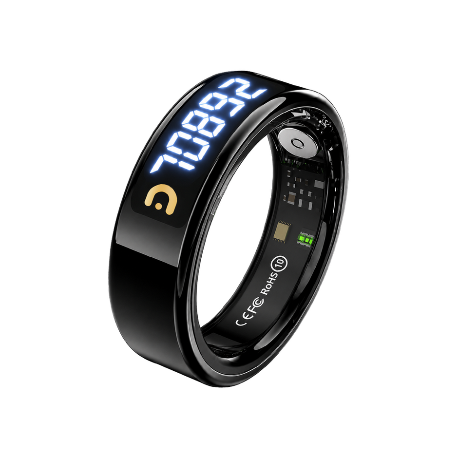 MyZikrRing QB806 Pro | Heart rate, SpO₂, sleep & HRV tracking in one ring.